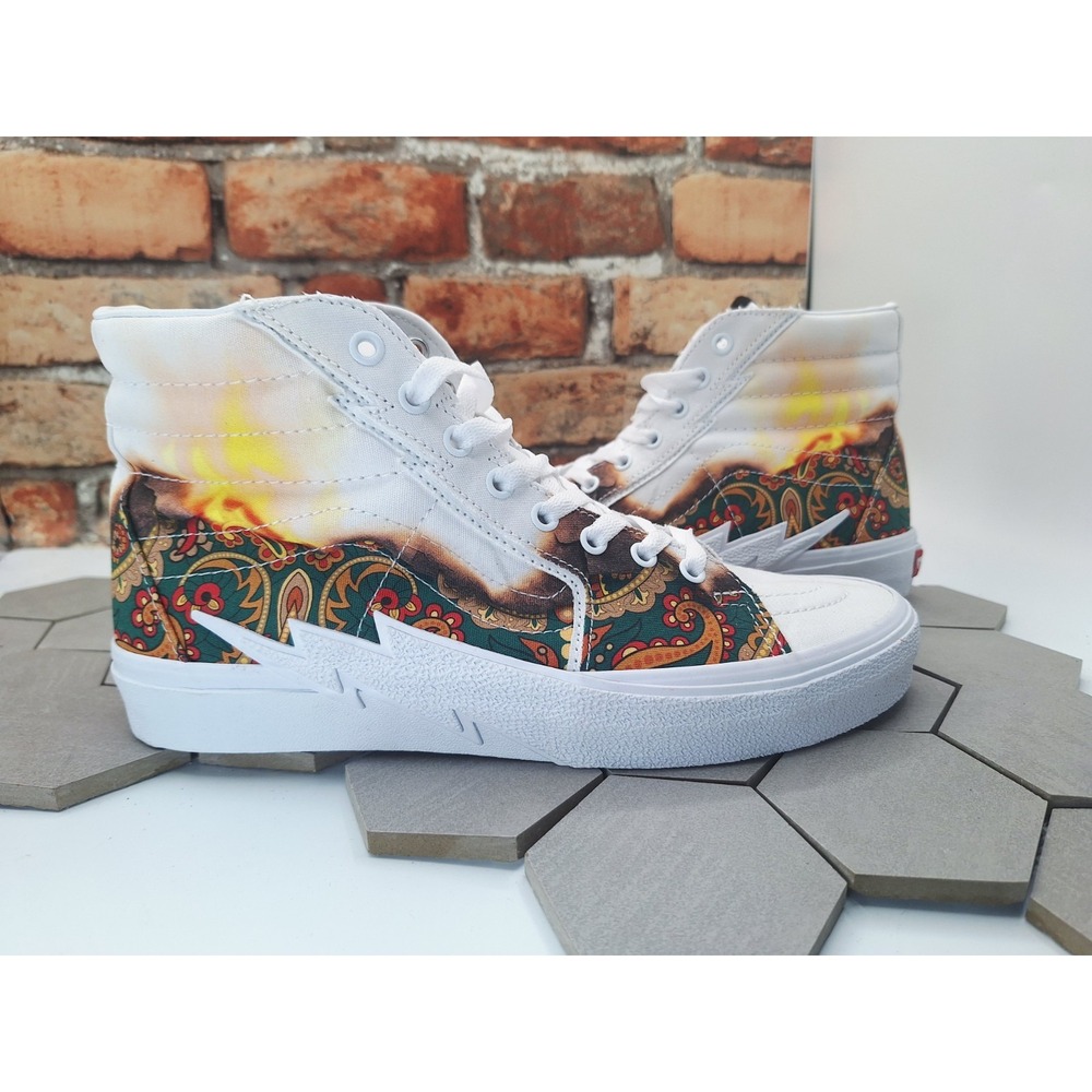 Vans Sk8-Hi Bolt Big Reveal Taos White Volcano Graphic Tan Men's‎ Sz 10 Rare - Picture 4 of 11